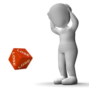 Lose Dice Representing Defeat Failure And Loss