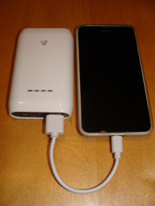 v7 powerbank mit nokia lumia 630